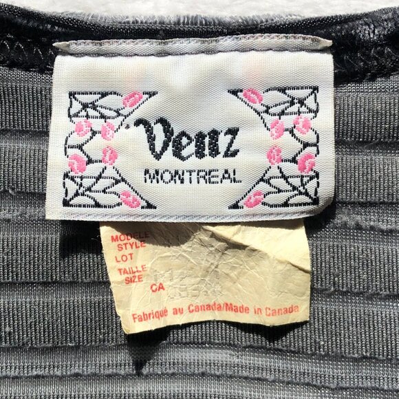 Vintage 90s/00s Y2K velvet two piece pencil skirt top set Venz Montreal - Picture 8 of 16